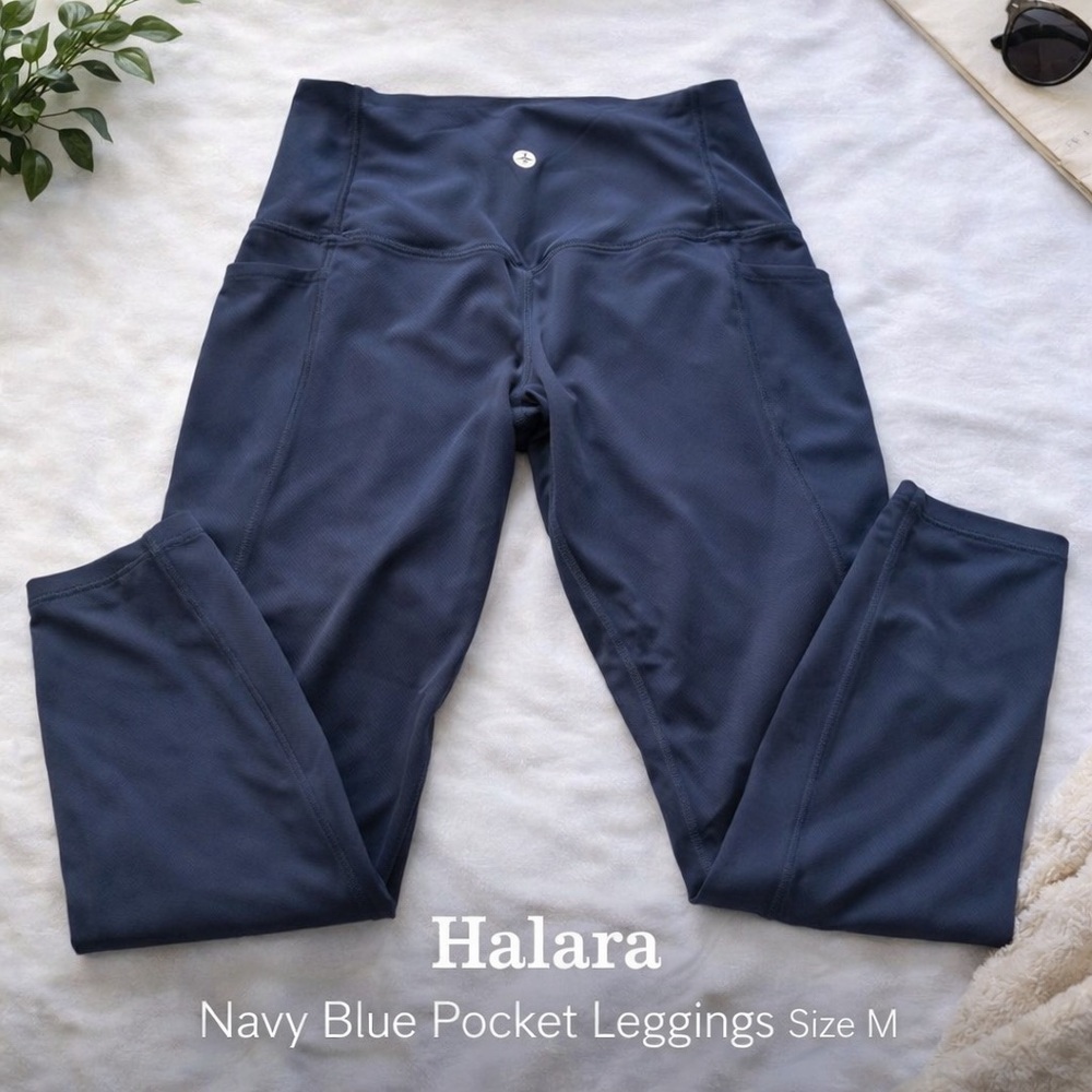 Halara Navy Blue Pocket Leggings High Rise Size M